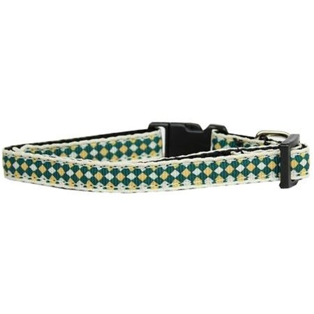 UNCONDITIONAL LOVE Green Checkers Nylon Dog CollarExtra Small UN751479